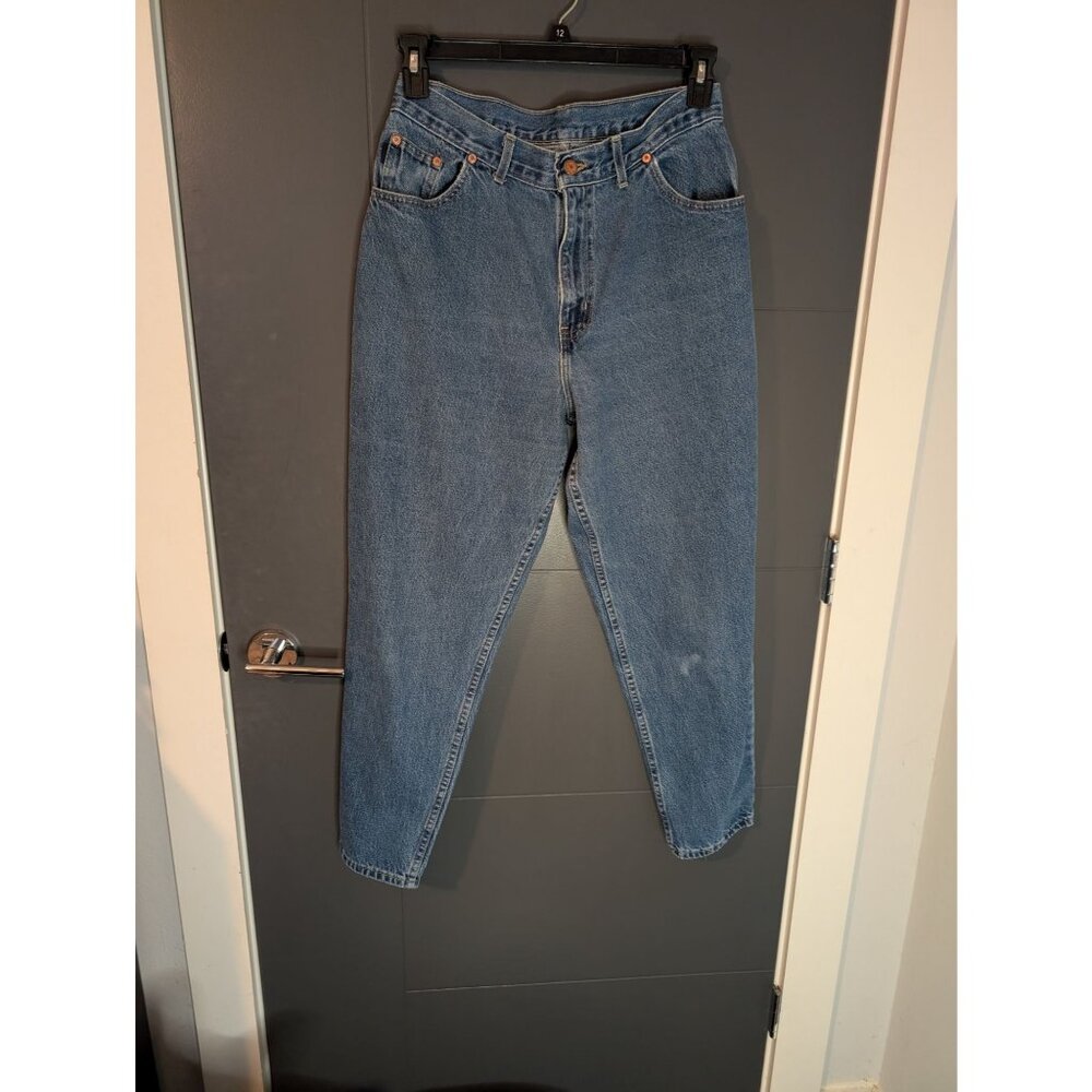 Vintage Chic Mid Wash 100% Cotton Denim Straight‎ Leg Jeans Relaxed Fit -16P